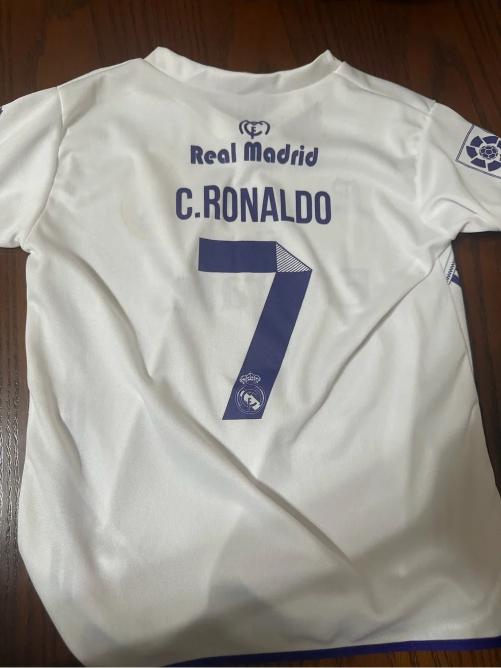 Real Madrid Youth Home Kit - White with Purple Trim- C. Ronaldo